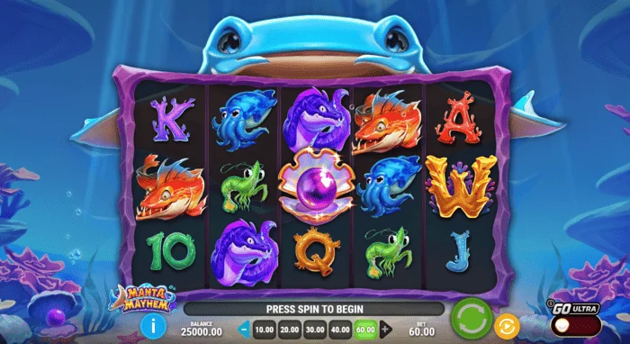 Manta Mayhem - ekran igre sa bubnjevima i manta zrakom